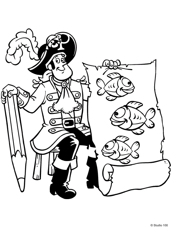 Print Piet Piraat kleurplaat